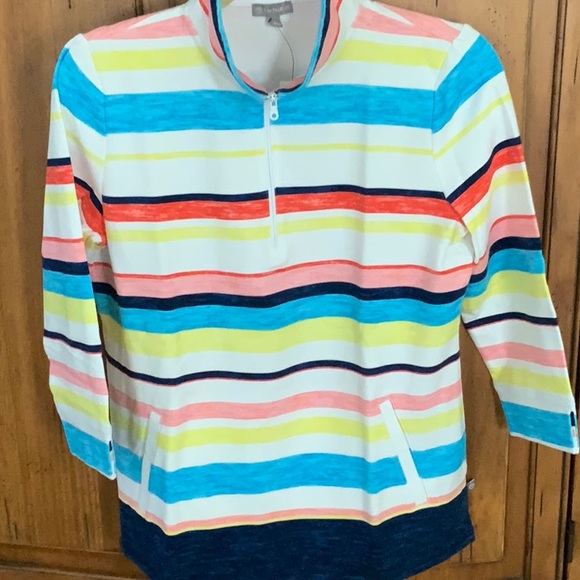 T by Talbots striped pull over size medium petite. NWT - Picture 3 of 6